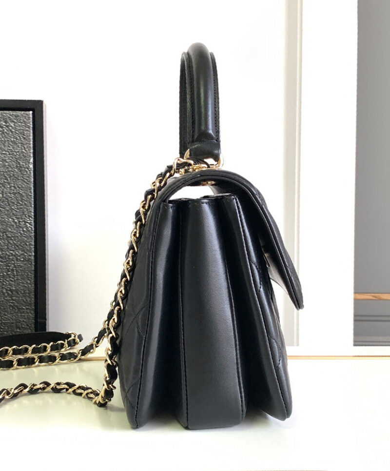 Chanel Flap Bag With Top Handle A92236 Black